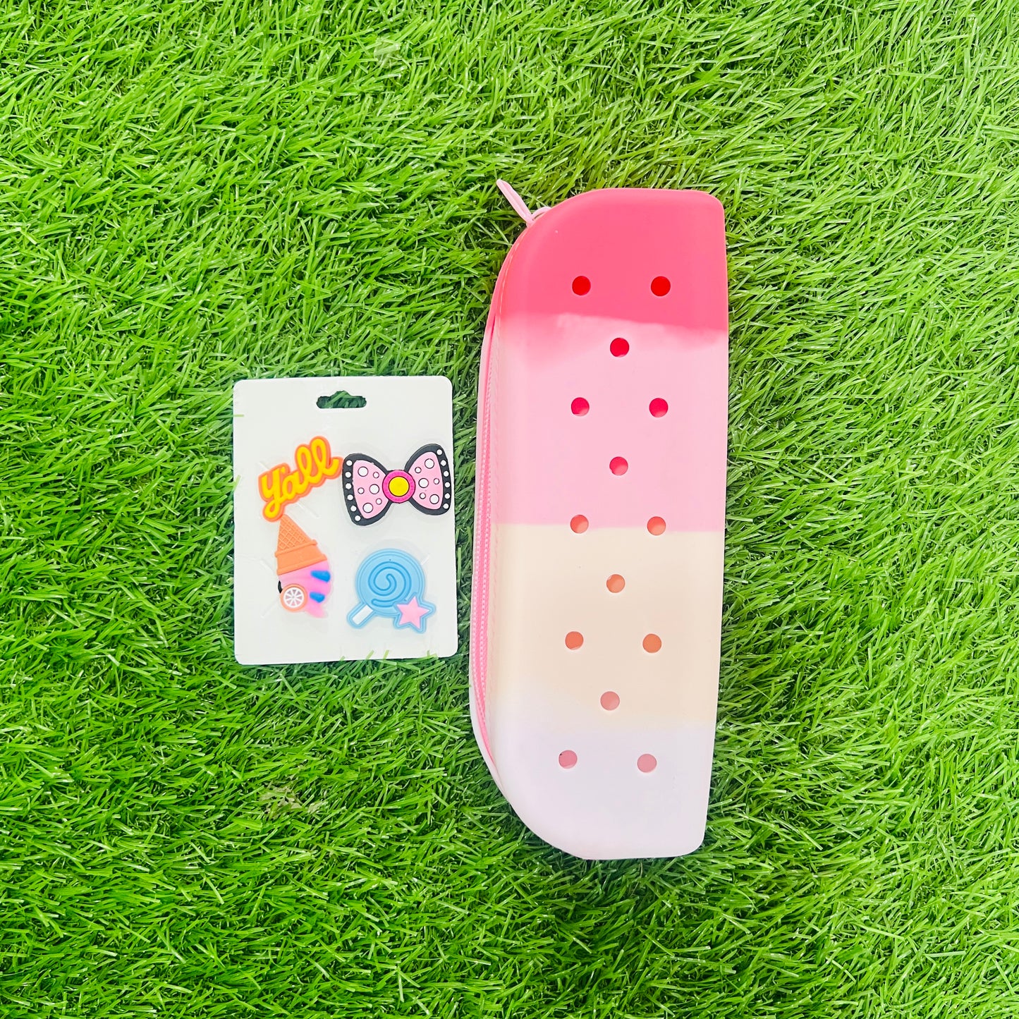 Silicon Pencil Pouch Pink
