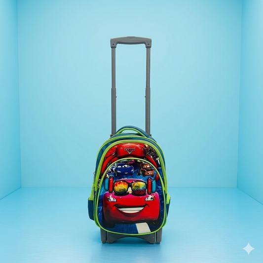 Cars 3D Trolly School Bag