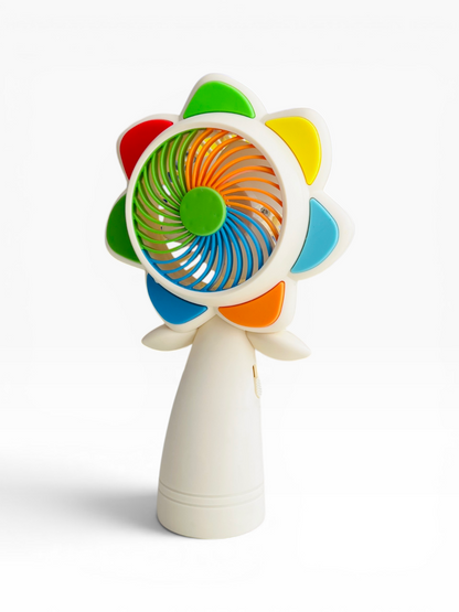 Flower Mini Handheld LED Light Portable Fan