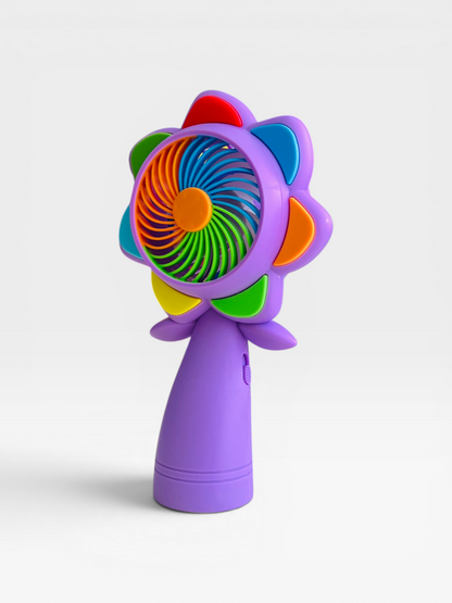 Flower Mini Handheld LED Light Portable Fan